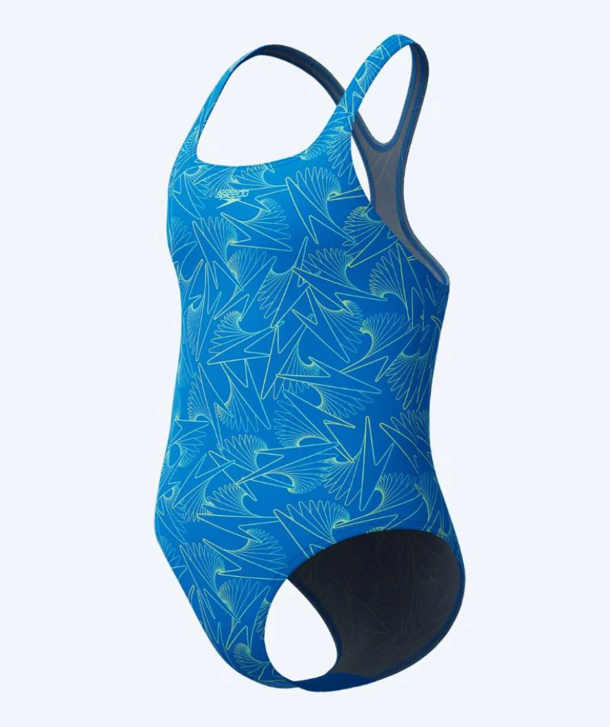 Speedo swimsuit for girls - Hyperboom Allover Medalist - Blue/green