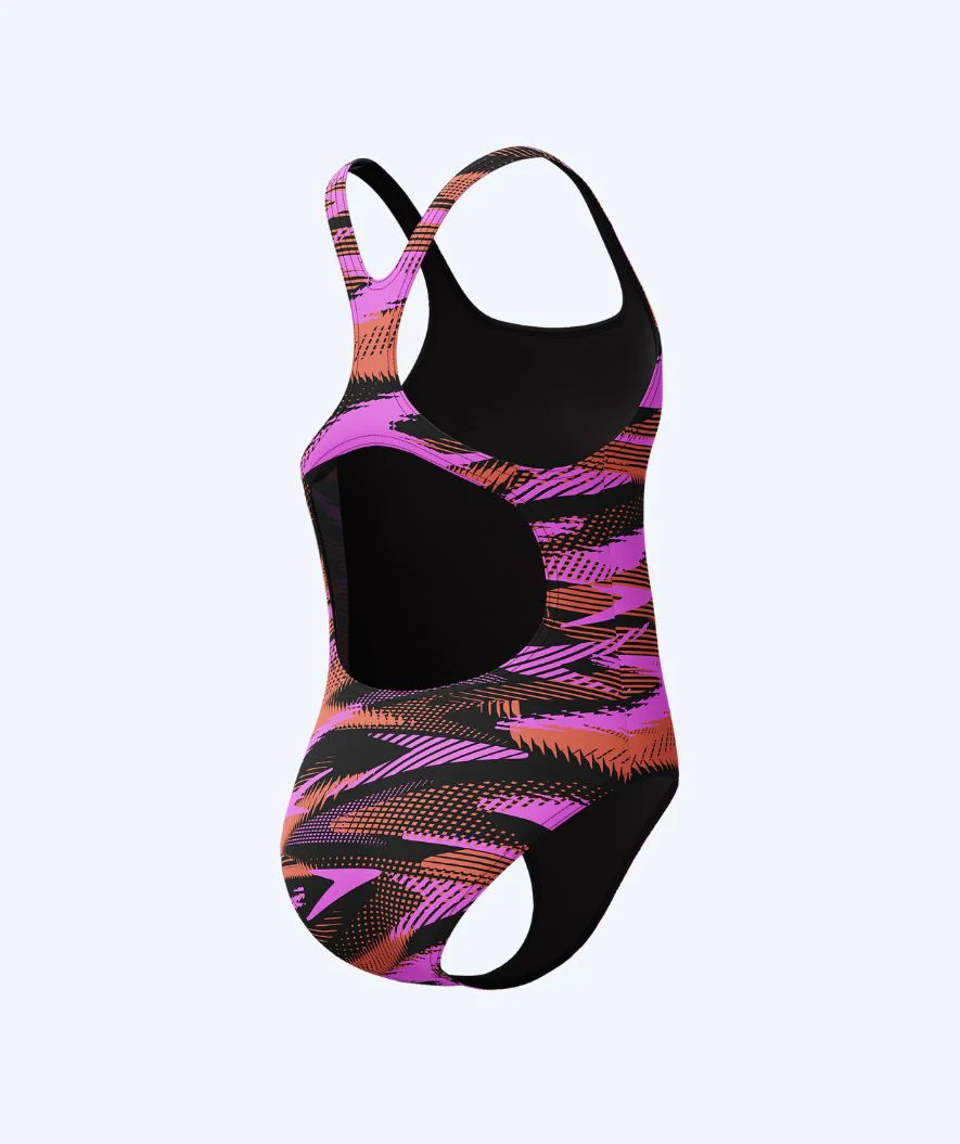 Speedo swimsuit for girls - Hyperboom Allover Medalist - Pink/orange - Image 2