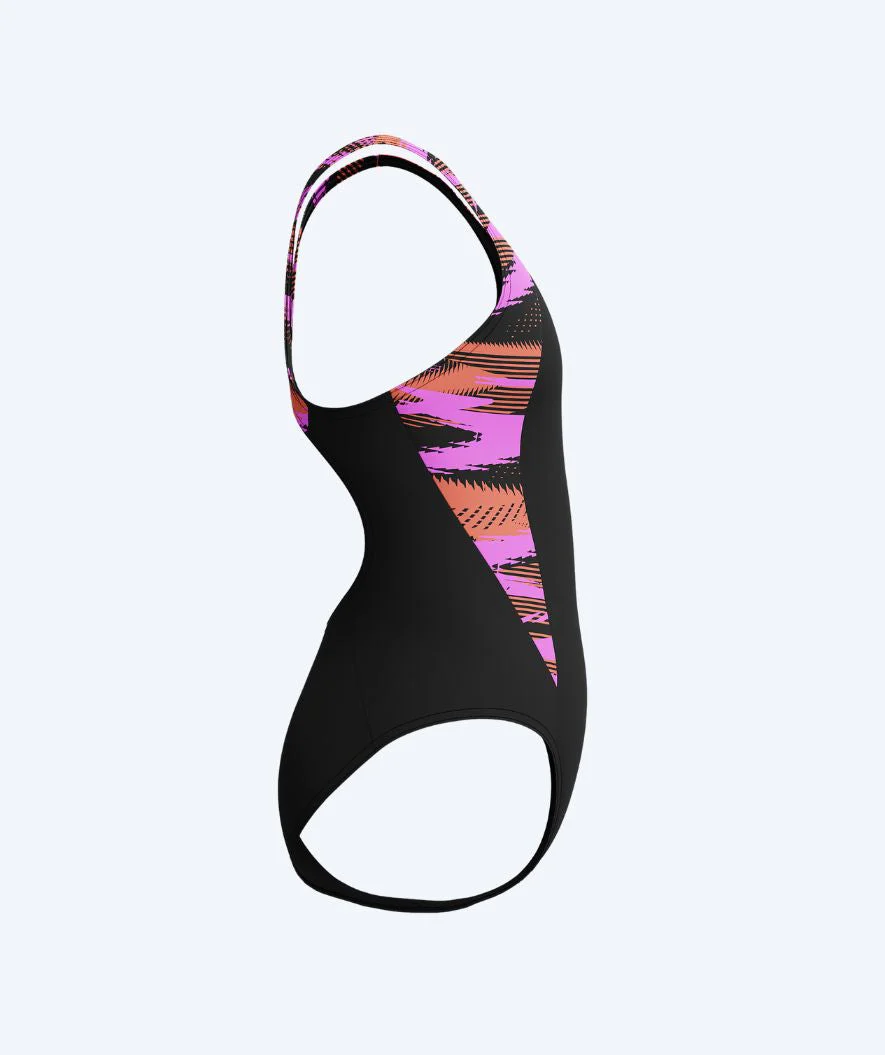 Speedo swimsuit for girls - Hyperboom Splice Muscleback - Black/pink - Image 3