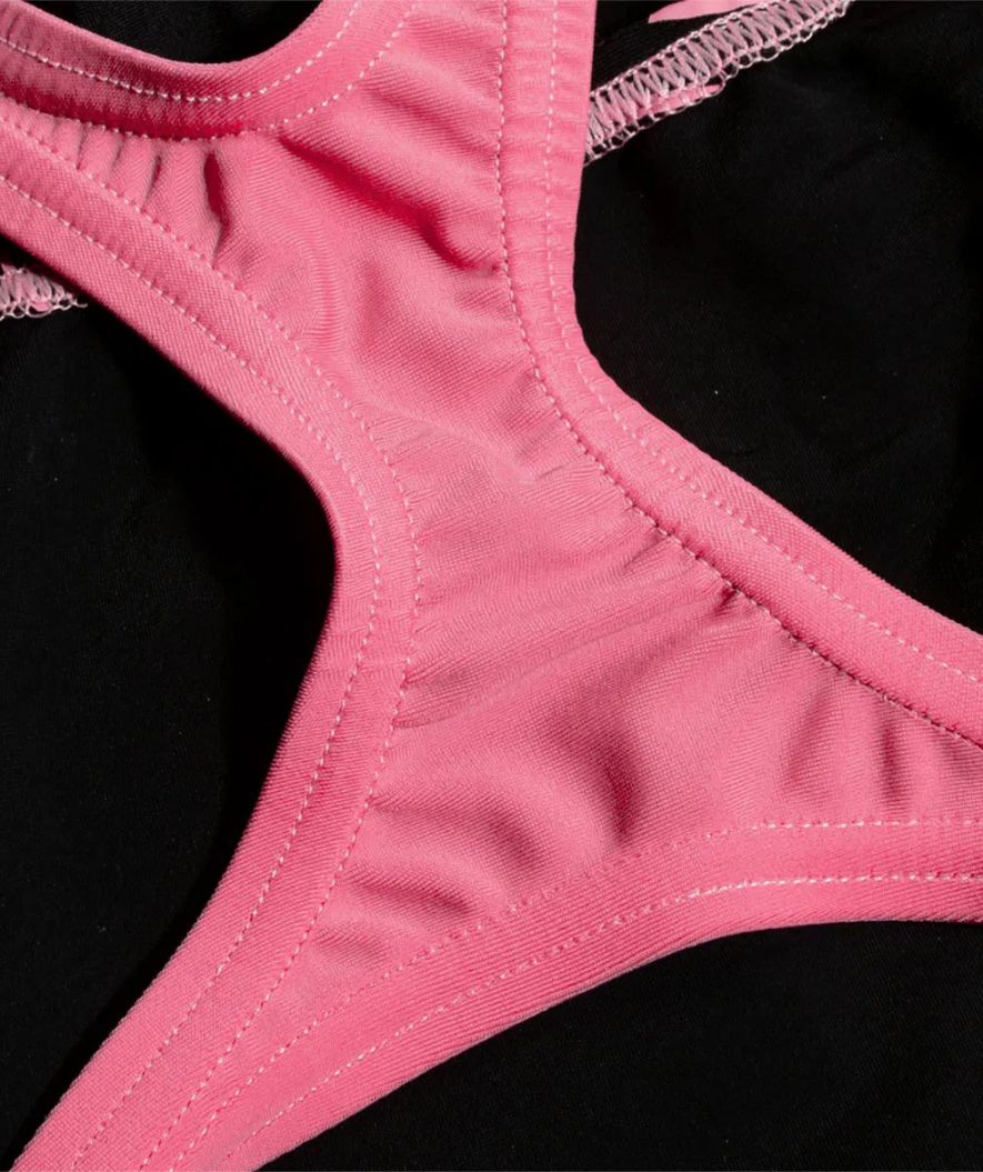 Speedo swimsuit for girls - Medley Logo Medalist - Black/light pink - Image 5