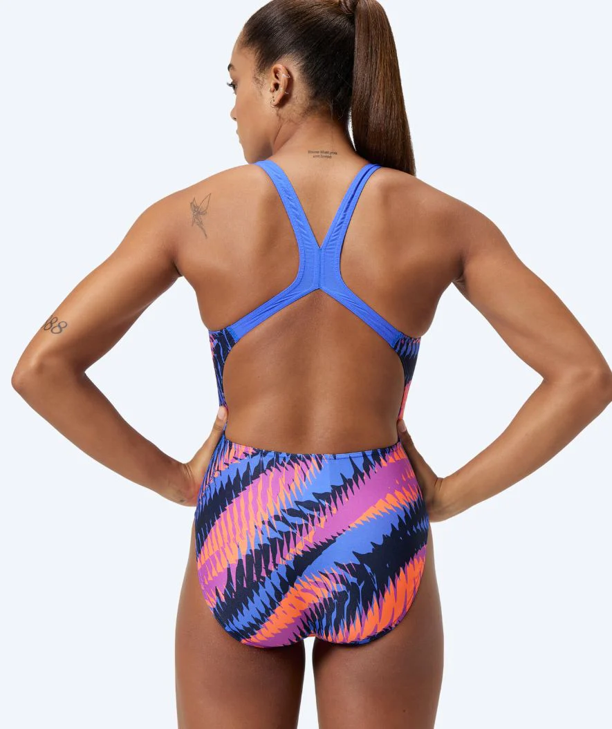 Speedo swimsuit for women - Allover Digital Powerback - Blue/orange - Image 2