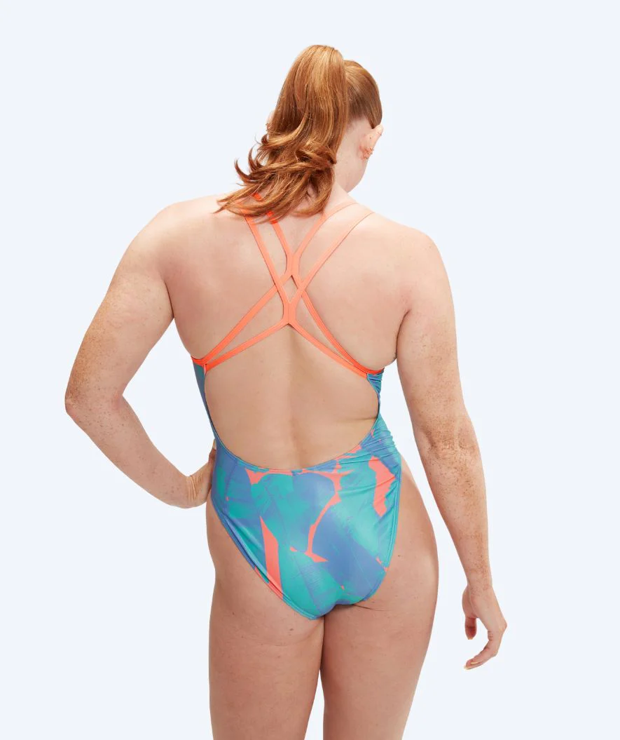 Speedo swimsuit for women - Allover Digital Starback - Blue/orange - Image 2