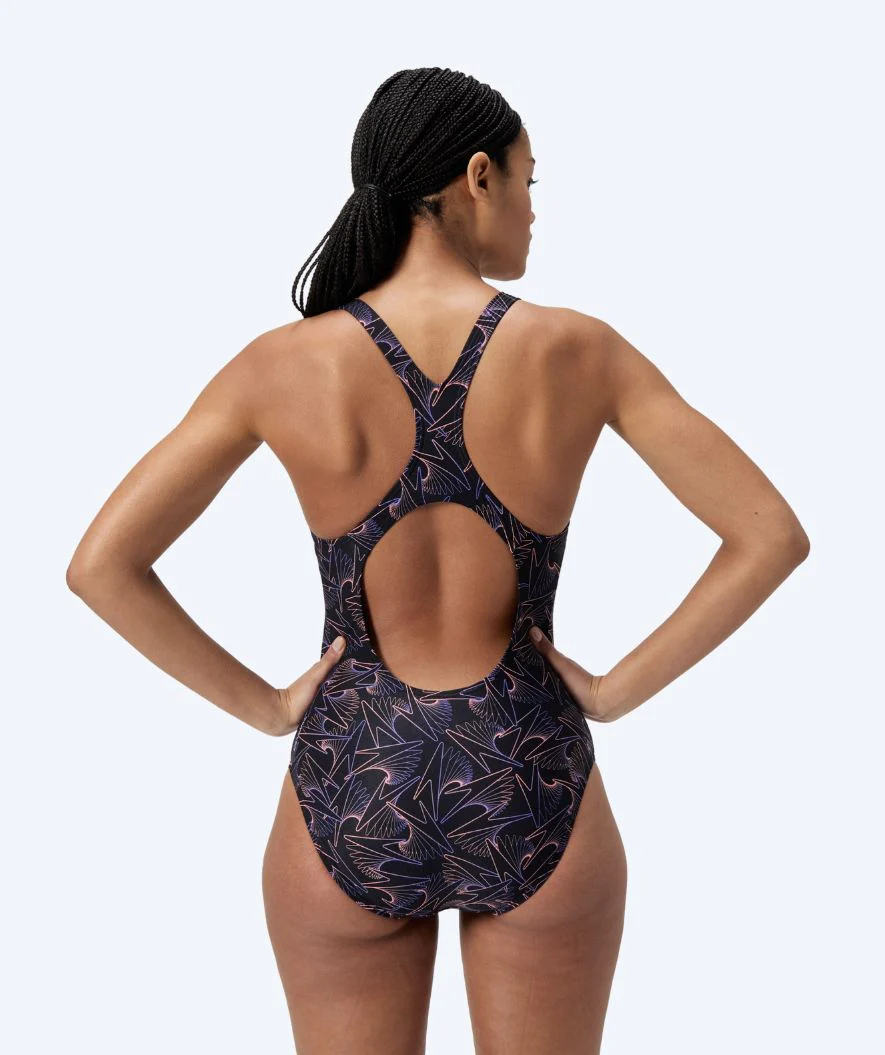 Speedo swimsuit for women - Hyperboom Allover Medalist - Black/purple - Image 2