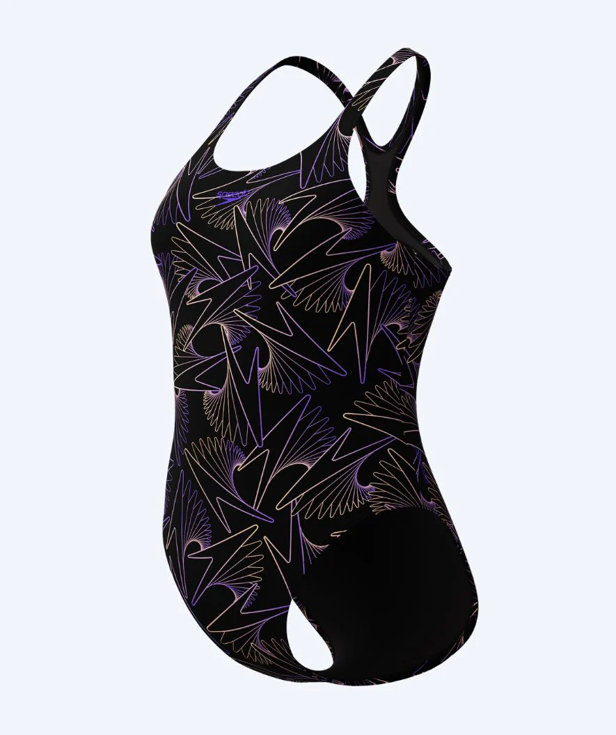 Speedo swimsuit for women - Hyperboom Allover Medalist - Black/purple - Image 8