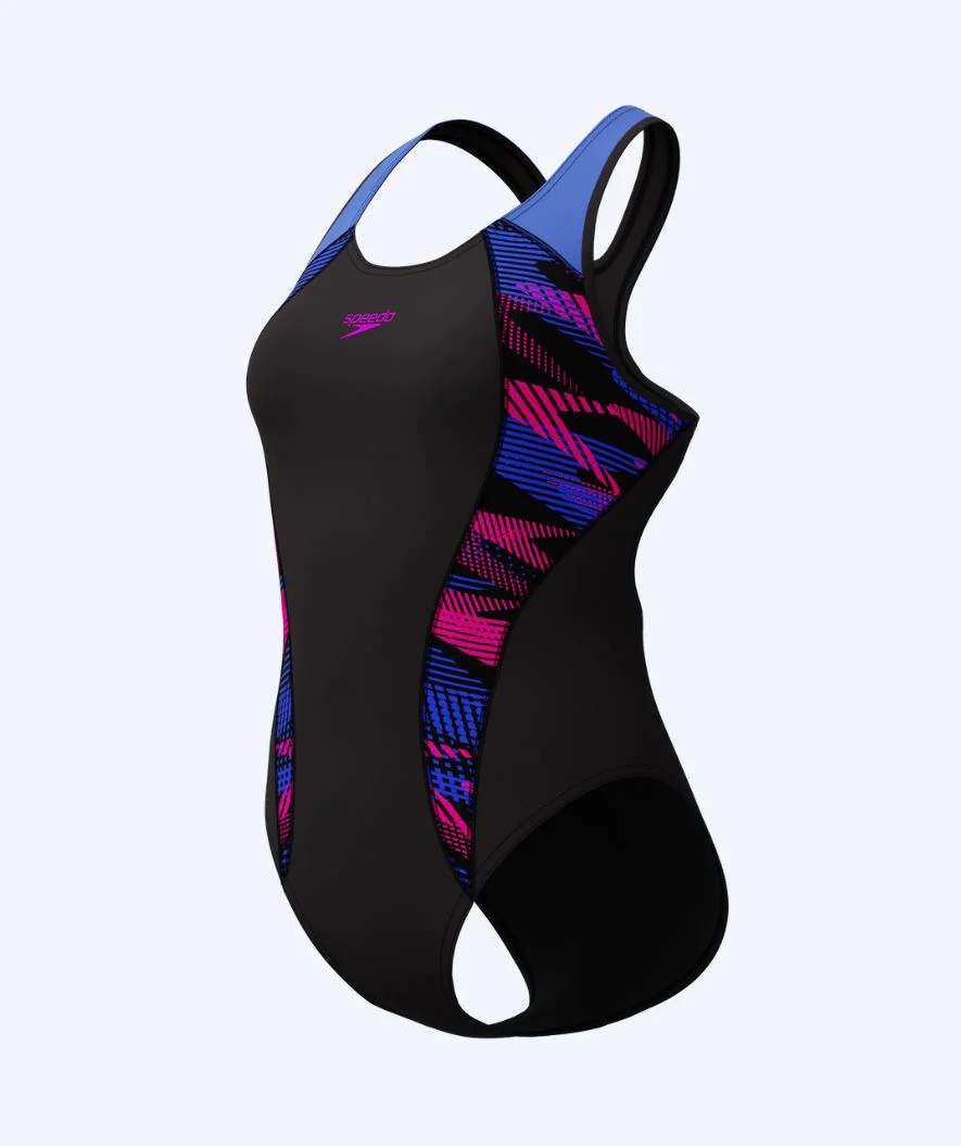 Speedo swimsuit for women - Placement Laneback - Black/purple - Image 4