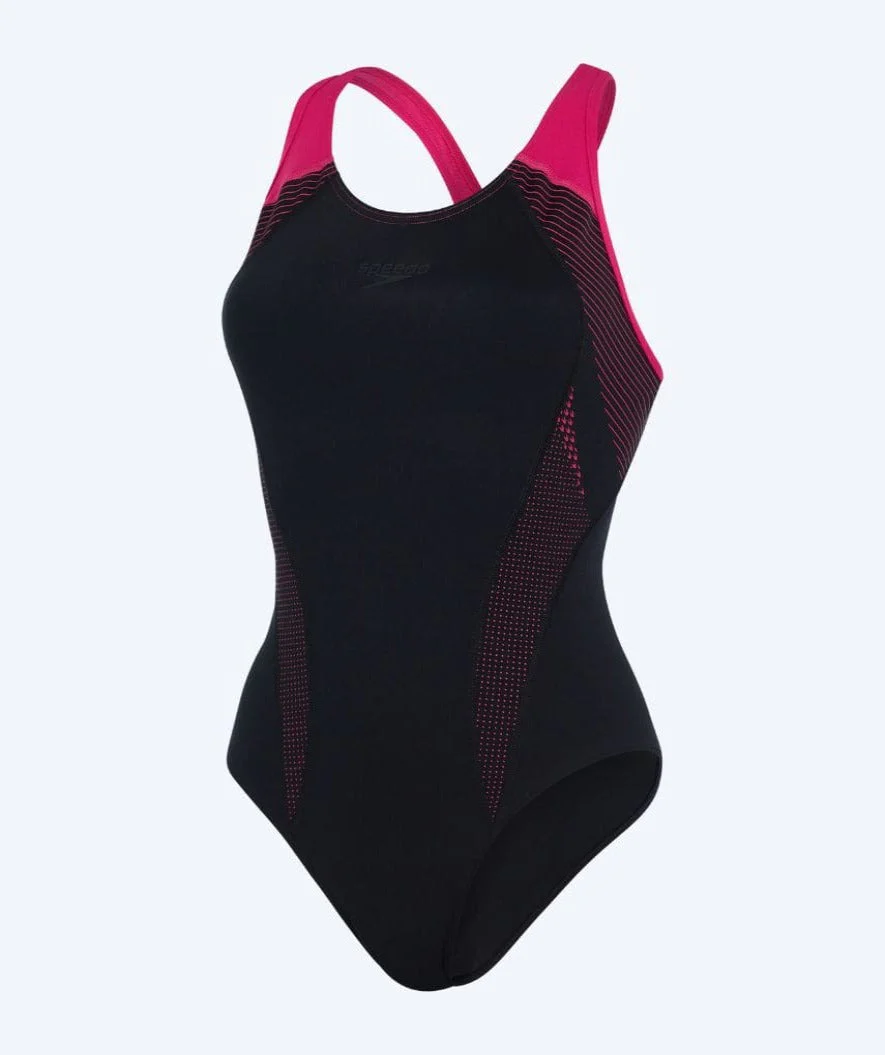 Speedo swimsuit for women - Placement Laneback - Black/red - Image 3