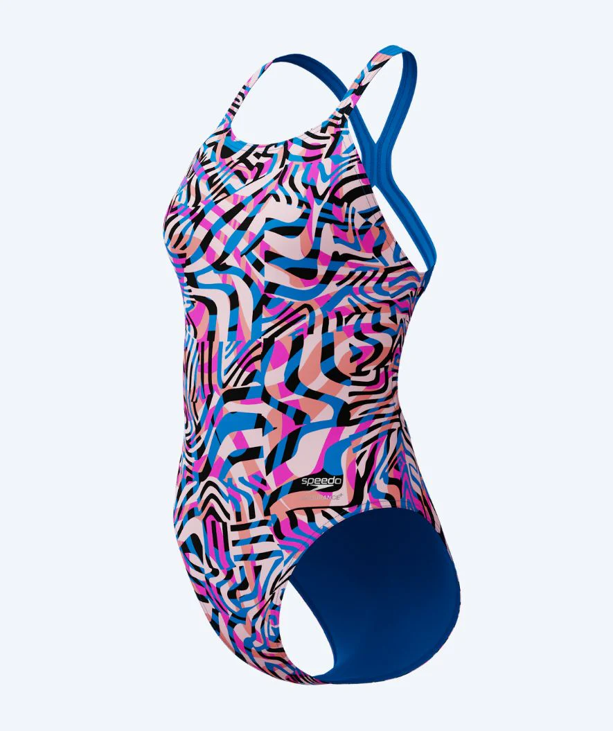 Speedo swimsuit for women - Printed Powerback - Pink/blue - Image 6