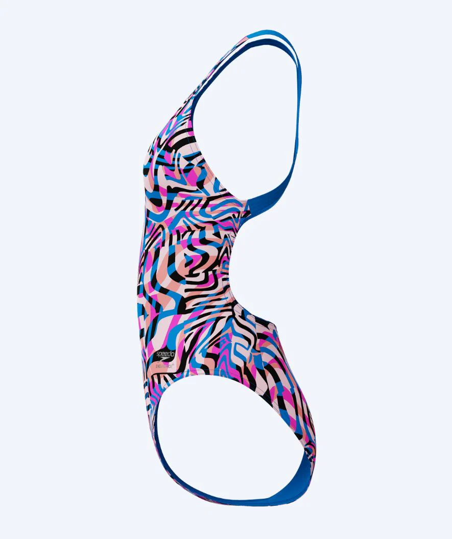 Speedo swimsuit for women - Printed Powerback - Pink/blue - Image 8