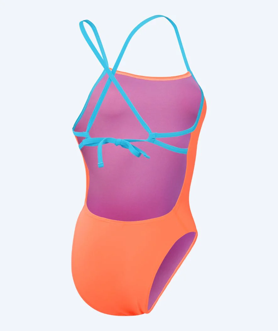 Speedo swimsuit for women - Solid Tie Back - Orange/blue - Image 6