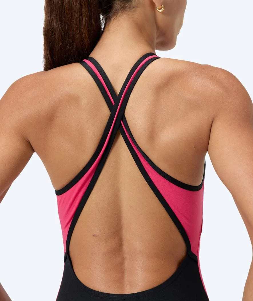 Speedo swimsuit for women - Splice Cross Back - Black/light pink - Image 7
