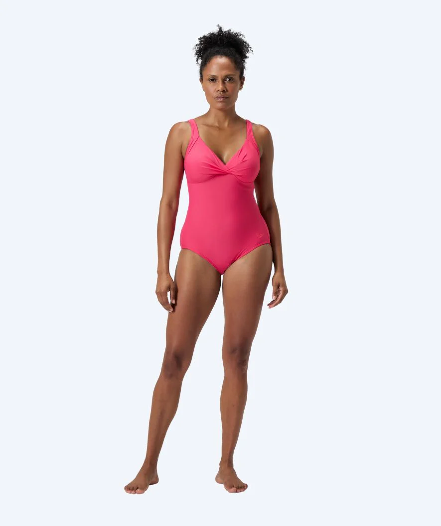 Speedo swimsuit with inserts for women - Shaping Cross Knot - Light pink - Image 4