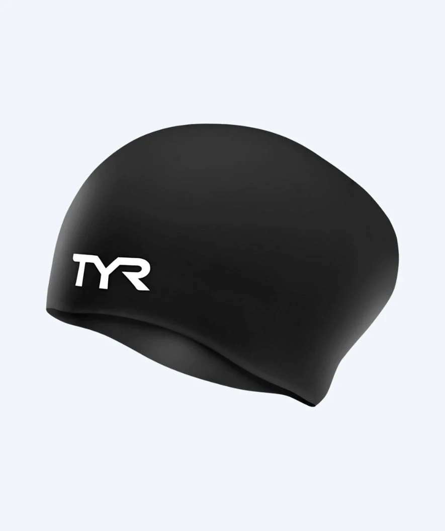 TYR swimming cap for long hair - Silicone - Black