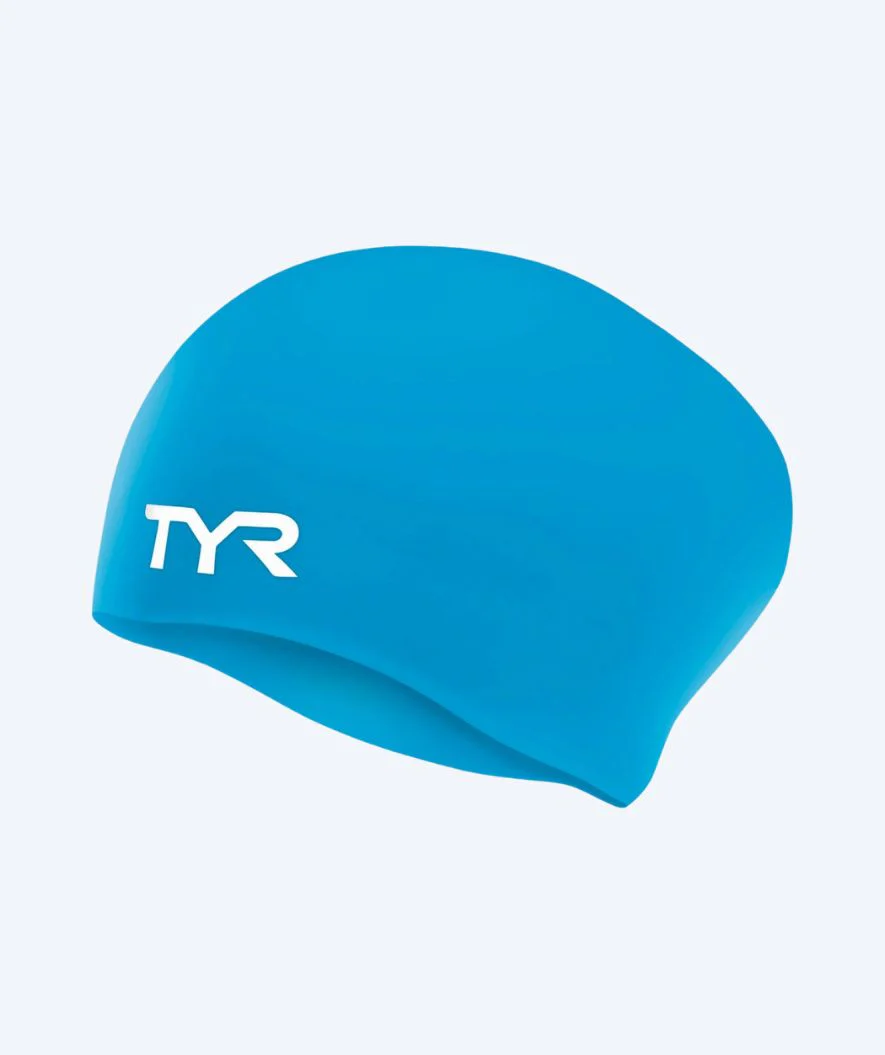 TYR swimming cap for long hair - Silicone - Blue