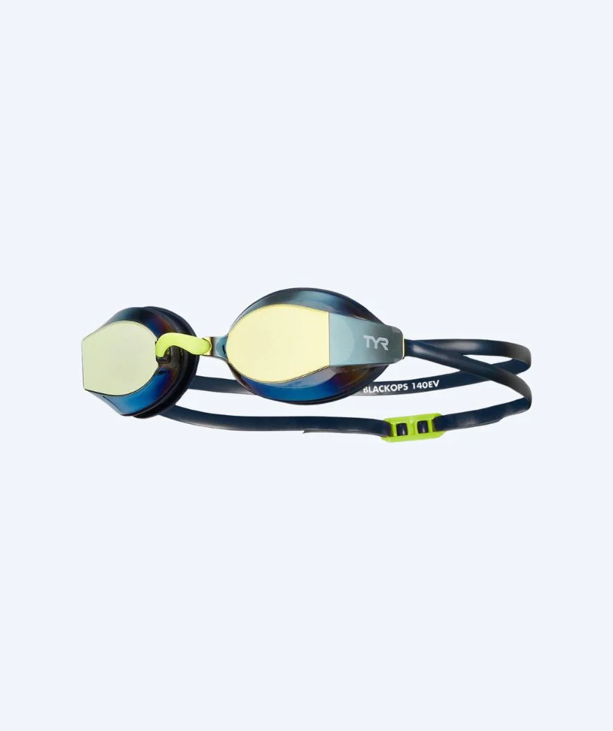 TYR swimming goggles - Blackops 140 EV Mirrored - Dark blue/gold