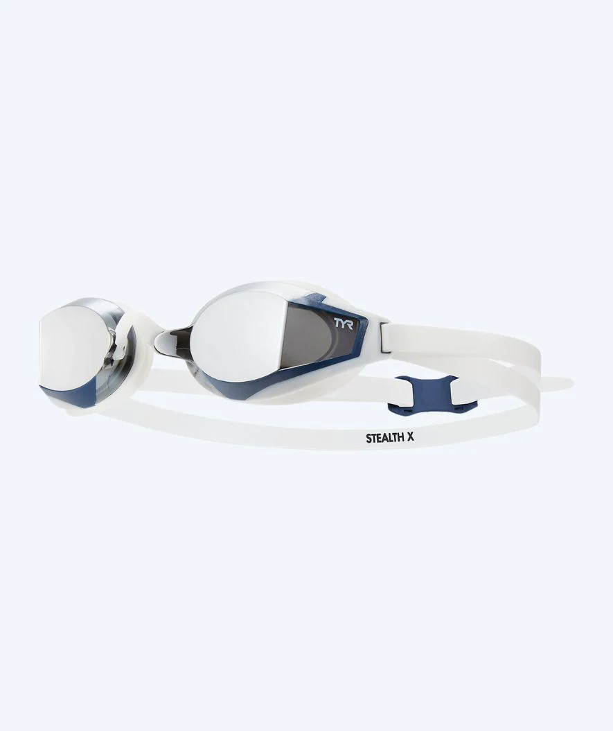 TYR swimming goggles - Stealth X Mirrored - White/silver