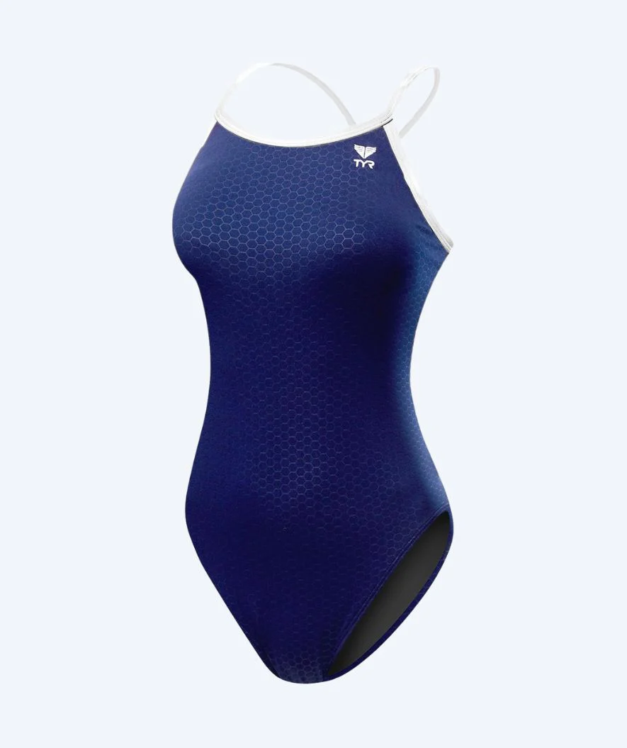 TYR swimsuit for women - Durafast Elite Hexa - Dark blue/white - Image 3