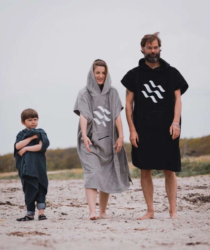 Watery bathing poncho for adults - Cotton - Black - Image 21