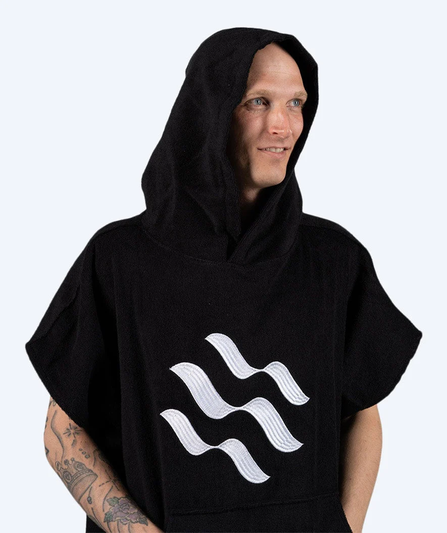 Watery bathing poncho for adults - Cotton - Black - Image 8