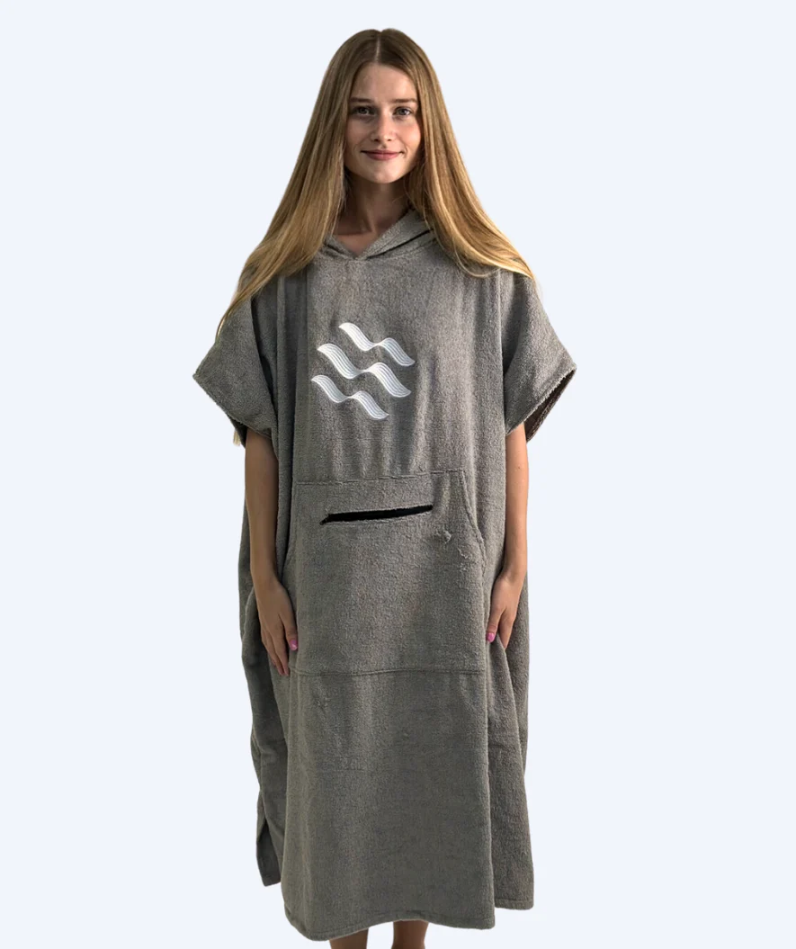 Watery bathing poncho for adults - Cotton - Grey - Image 2