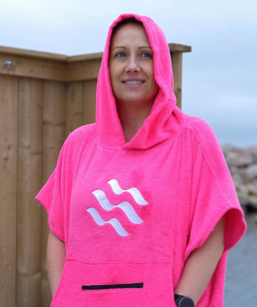 Watery bathing poncho for adults - Cotton - Grey - Image 6