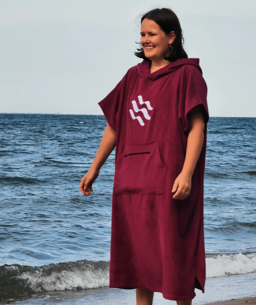 Watery bathing poncho for adults - Cotton - Purple - Image 12