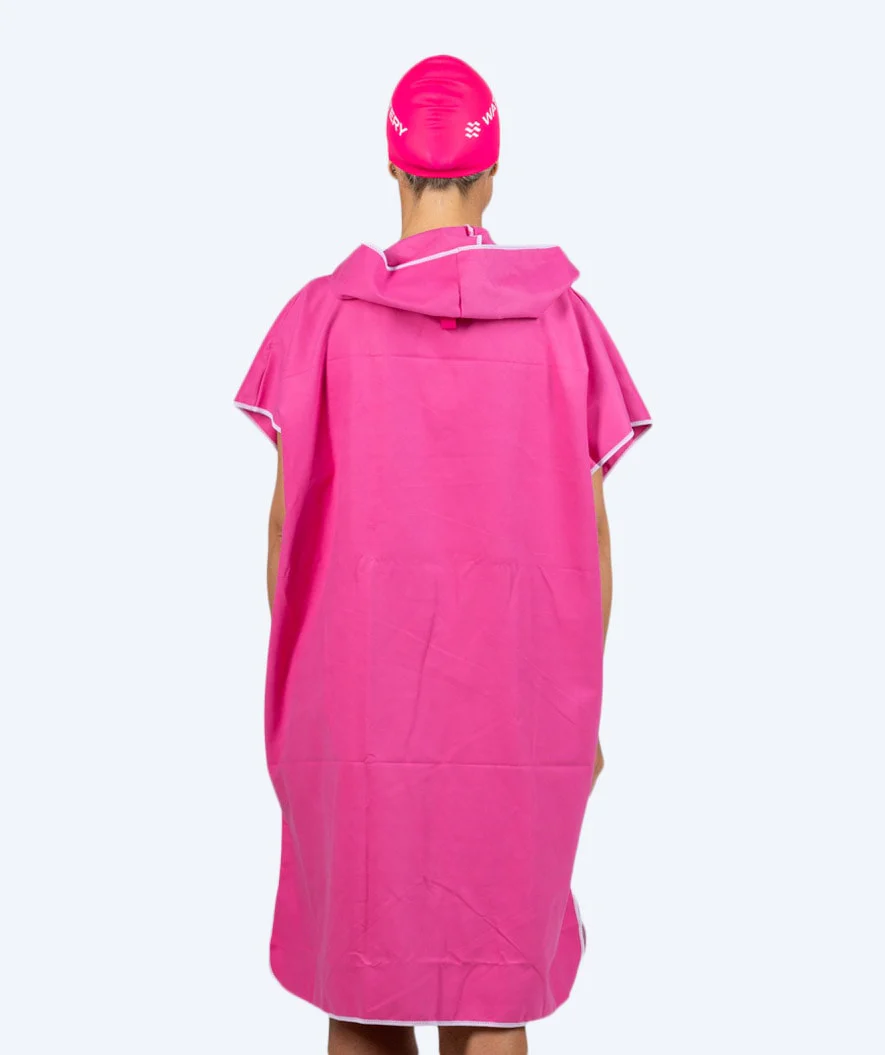 Watery bathing poncho for adults - Microfiber - Pink - Image 3