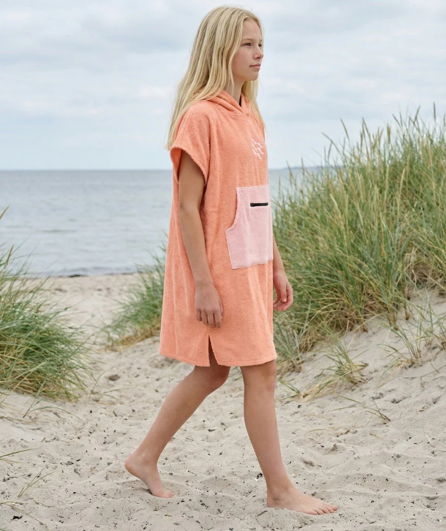 Watery bathing poncho for junior (6-15) - Cotton - Atlantic Pink - Image 4