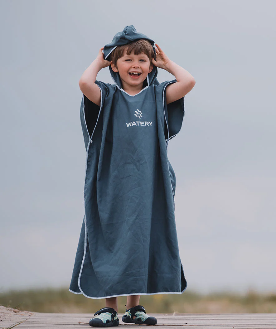 Watery bathing poncho for junior (6-15) - Microfiber - Black - Image 18