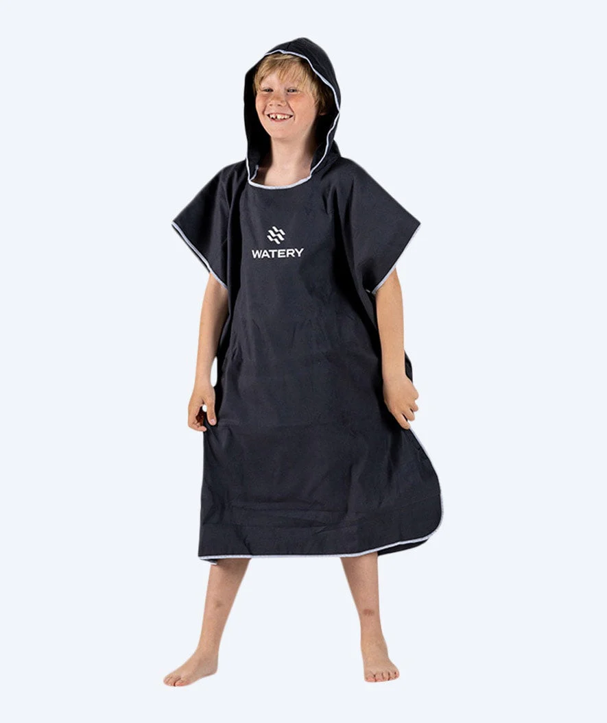 Watery bathing poncho for junior (6-15) - Microfiber - Black - Image 5