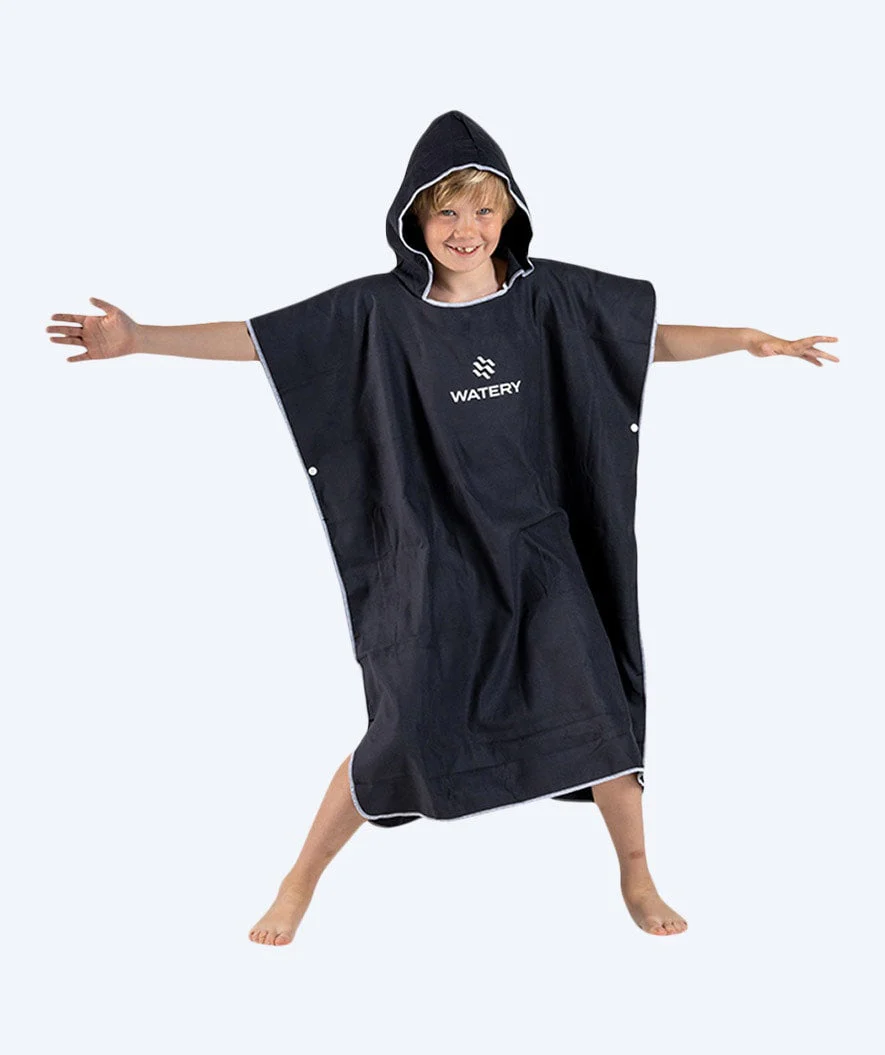 Watery bathing poncho for junior (6-15) - Microfiber - Black - Image 6