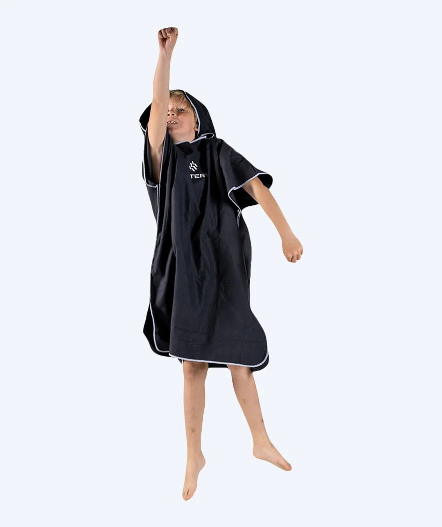 Watery bathing poncho for junior (6-15) - Microfiber - Black - Image 7