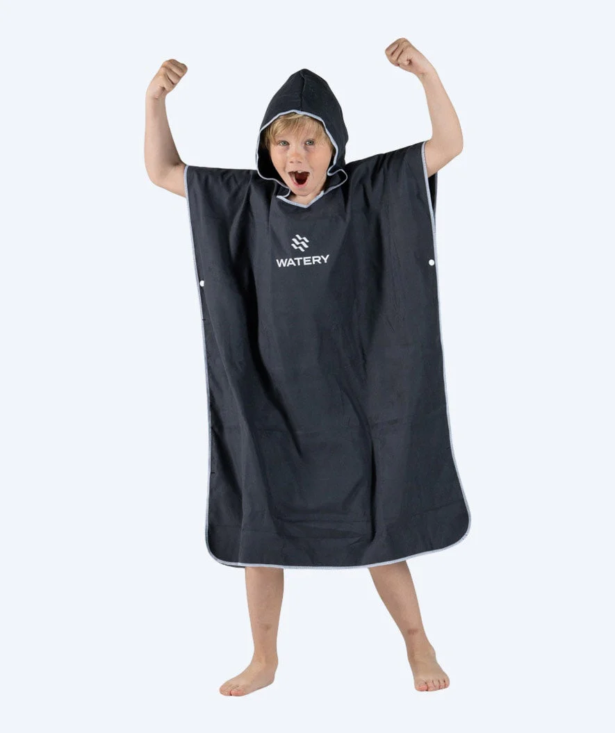 Watery bathing poncho for junior (6-15) - Microfiber - Black - Image 8