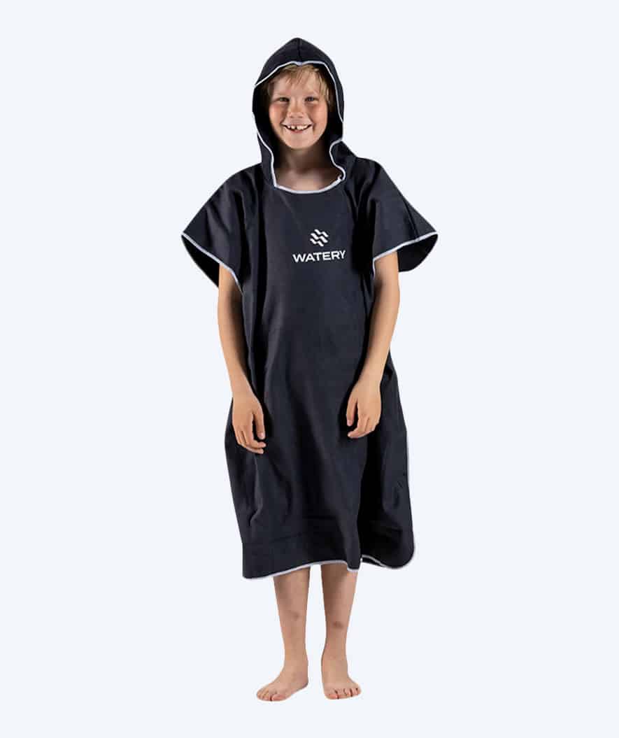 Watery bathing poncho for junior (6-15) - Microfiber - Black - Image 9