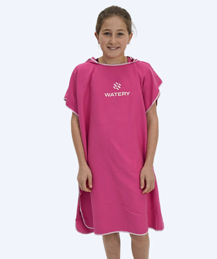 Watery bathing poncho for junior (6-15) - Microfiber - Pink - Image 2