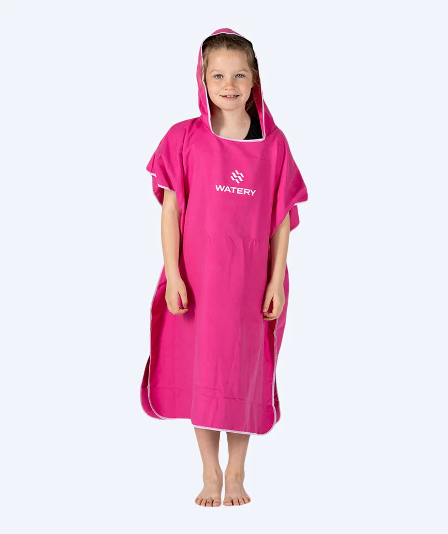Watery bathing poncho for junior (6-15) - Microfiber - Pink - Image 3