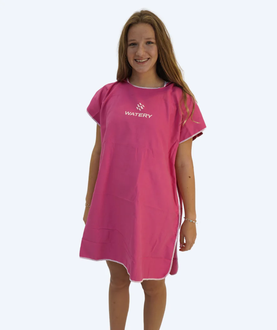 Watery bathing poncho for junior (6-15) - Microfiber - Pink - Image 9