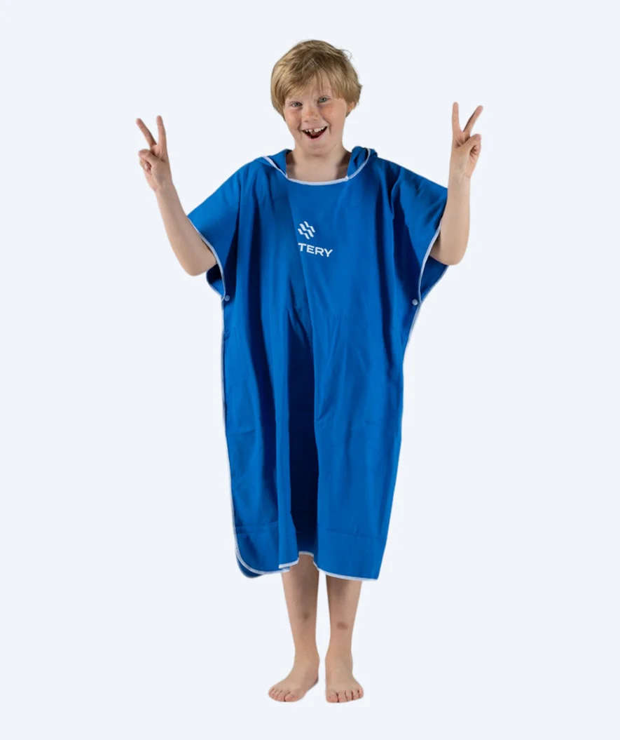 Watery bathing poncho for junior (6-15) - Microfiber - Royal Blue - Image 6