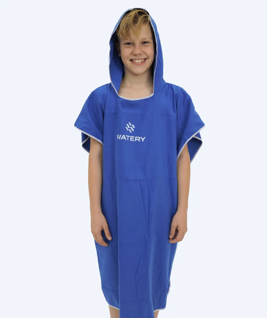 Watery bathing poncho for junior (6-15) - Microfiber - Royal Blue - Image 9
