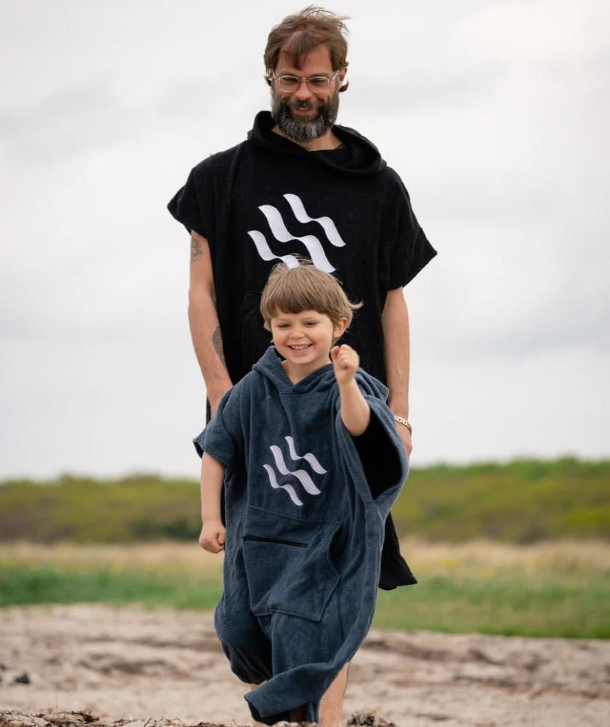 Watery bathing poncho for junior (6-15) - Cotton - Dark blue - Image 14