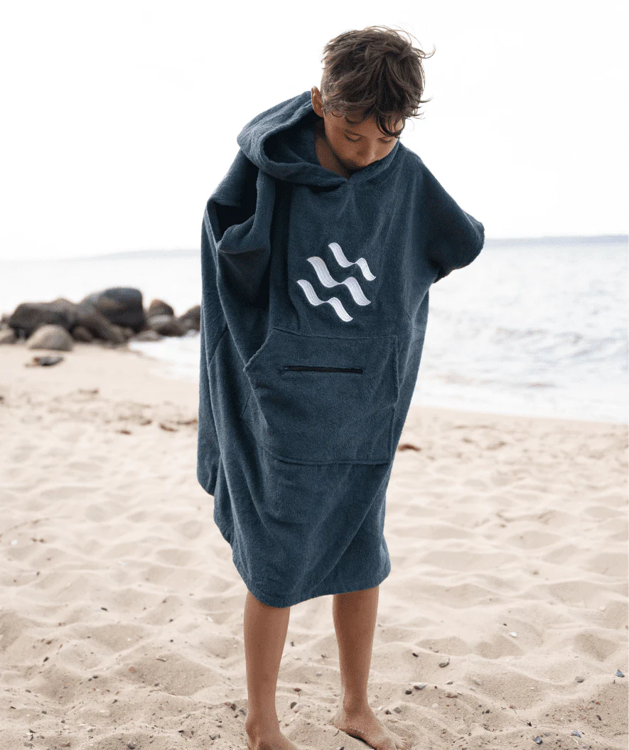 Watery bathing poncho for junior (6-15) - Cotton - Grey - Image 5