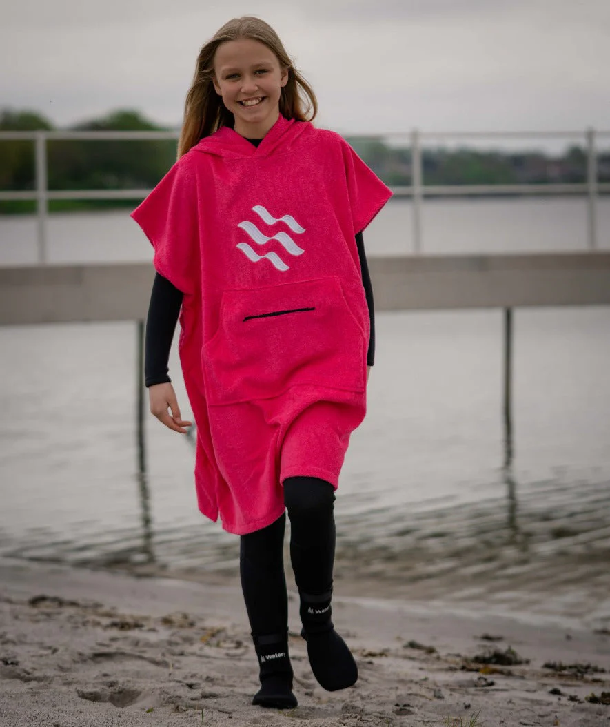 Watery bathing poncho for junior (6-15) - Cotton - Pink - Image 13
