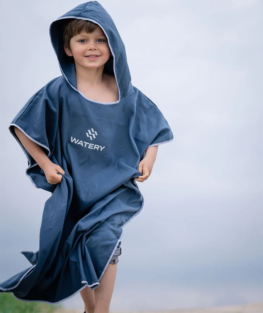 Watery bathing poncho for junior (6-15) - Microfiber - Dark blue - Image 12