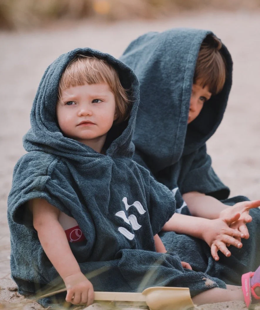 Watery bathing poncho for kids (1-6) - Cotton - Black - Image 12