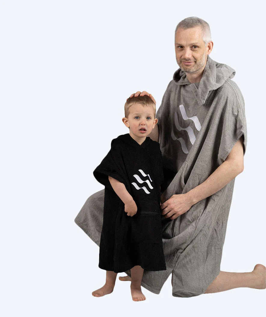 Watery bathing poncho for kids (1-6) - Cotton - Black - Image 3