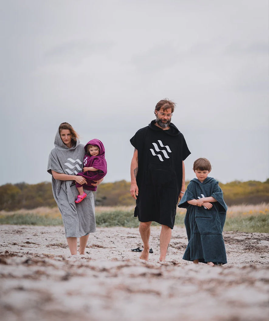 Watery bathing poncho for kids (1-6) - Cotton - Black - Image 7