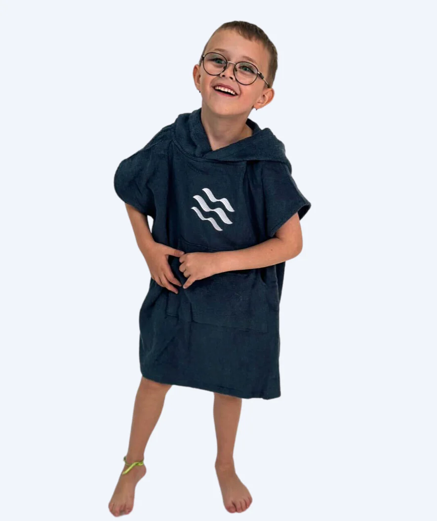 Watery bathing poncho for kids (1-6) - Cotton - Dark blue - Image 8