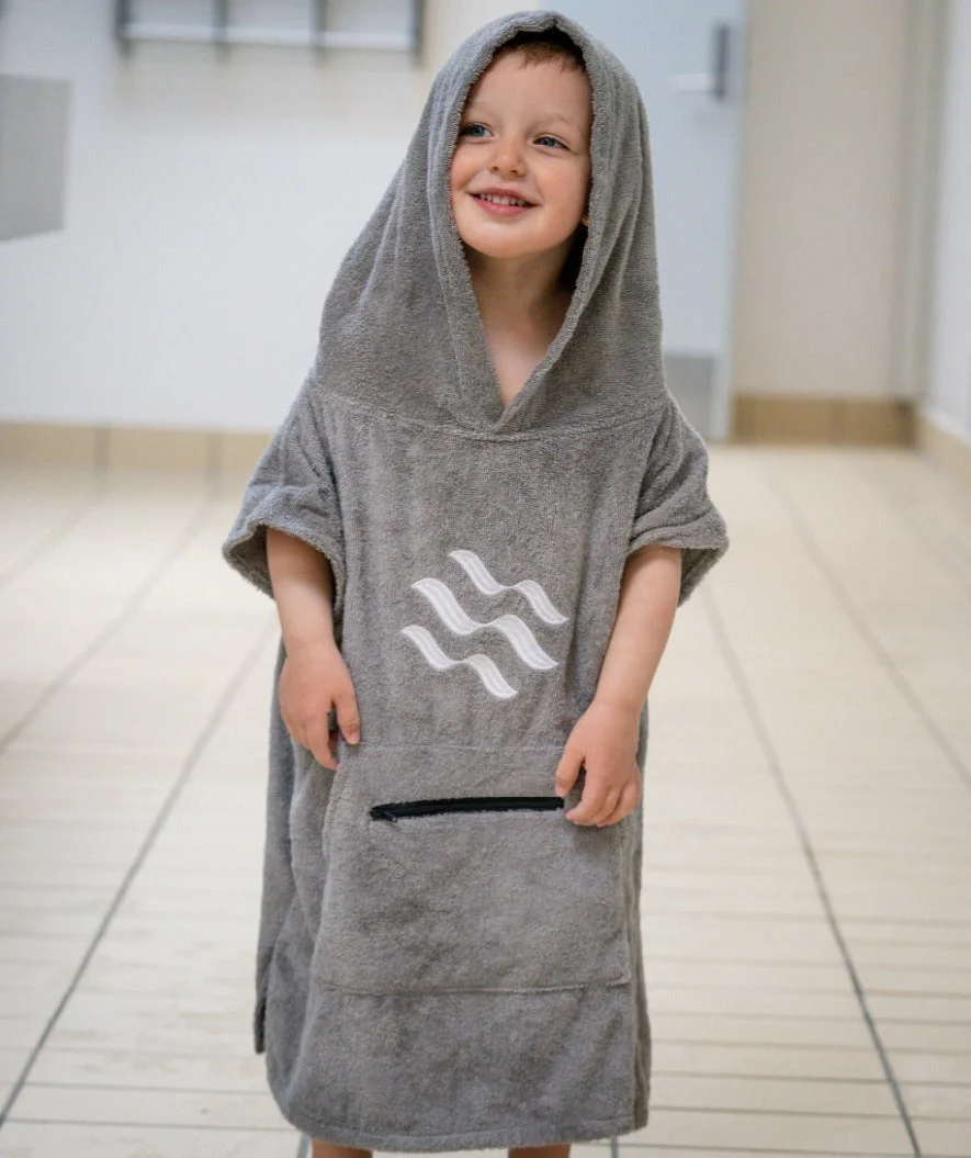 Watery bathing poncho for kids (1-6) - Cotton - Grey - Image 4