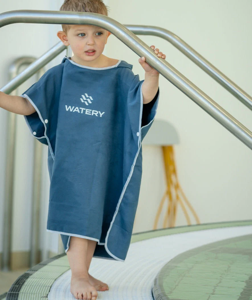 Watery bathing poncho for kids (1-6) - Microfiber - Dark blue - Image 4