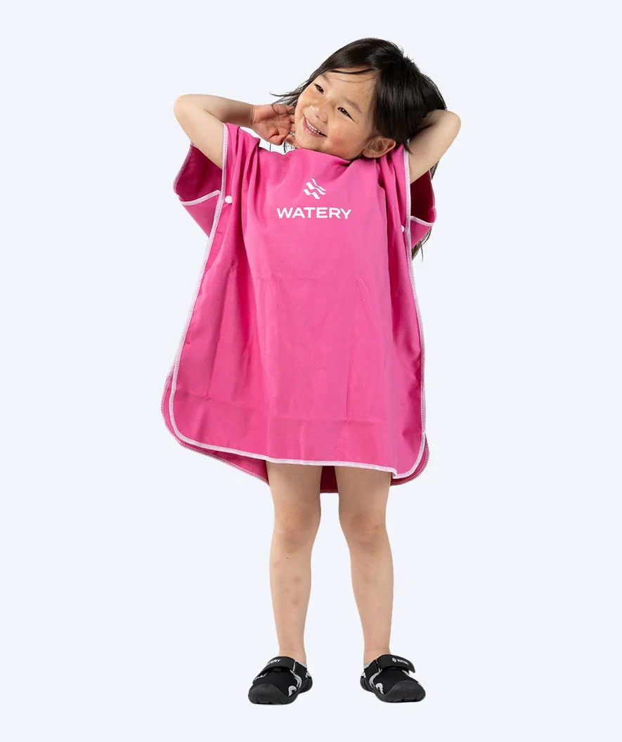 Watery bathing poncho for kids (1-6) - Microfiber - Pink - Image 2