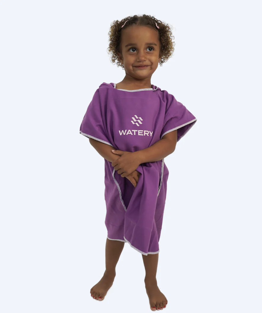 Watery bathing poncho for kids (1-6) - Microfiber - Purple - Image 7